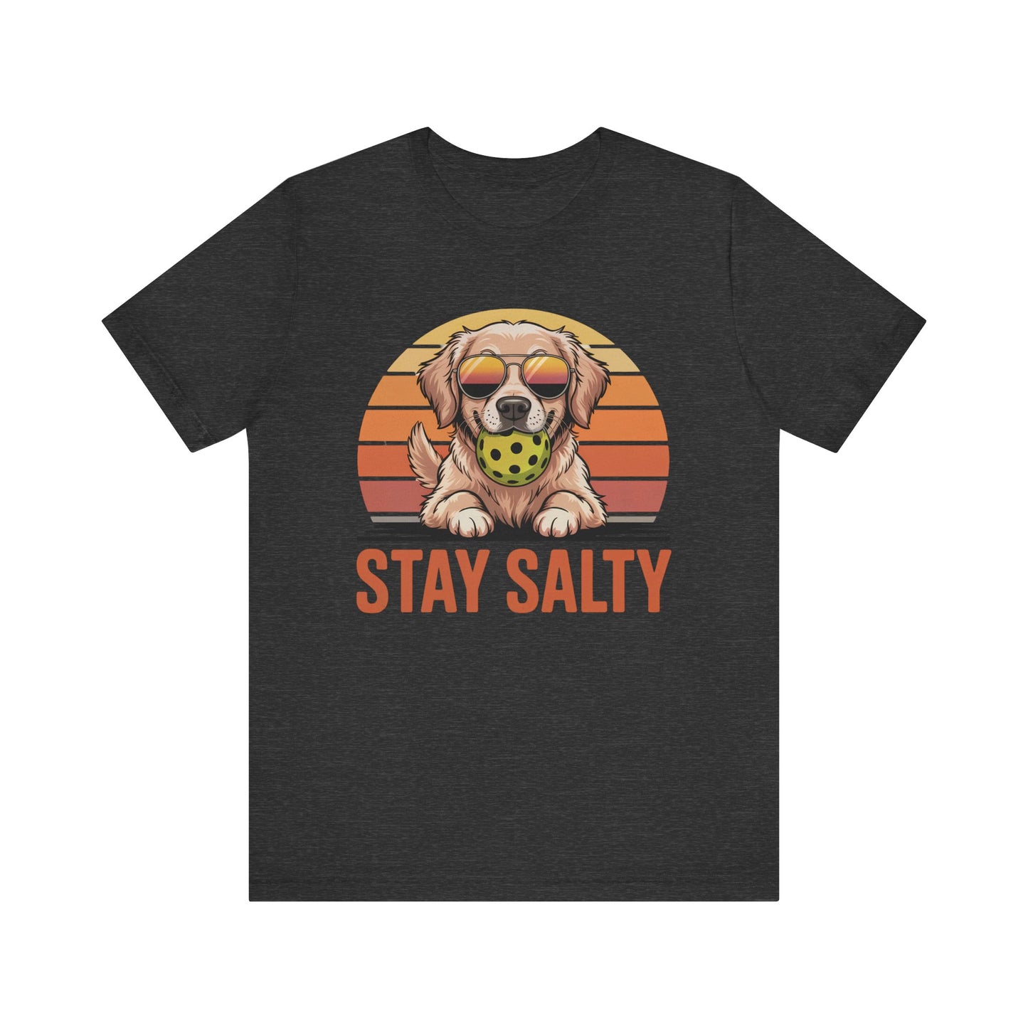 Stay Salty Dog Pickleball Shirt - Golden Retriever Beach Design