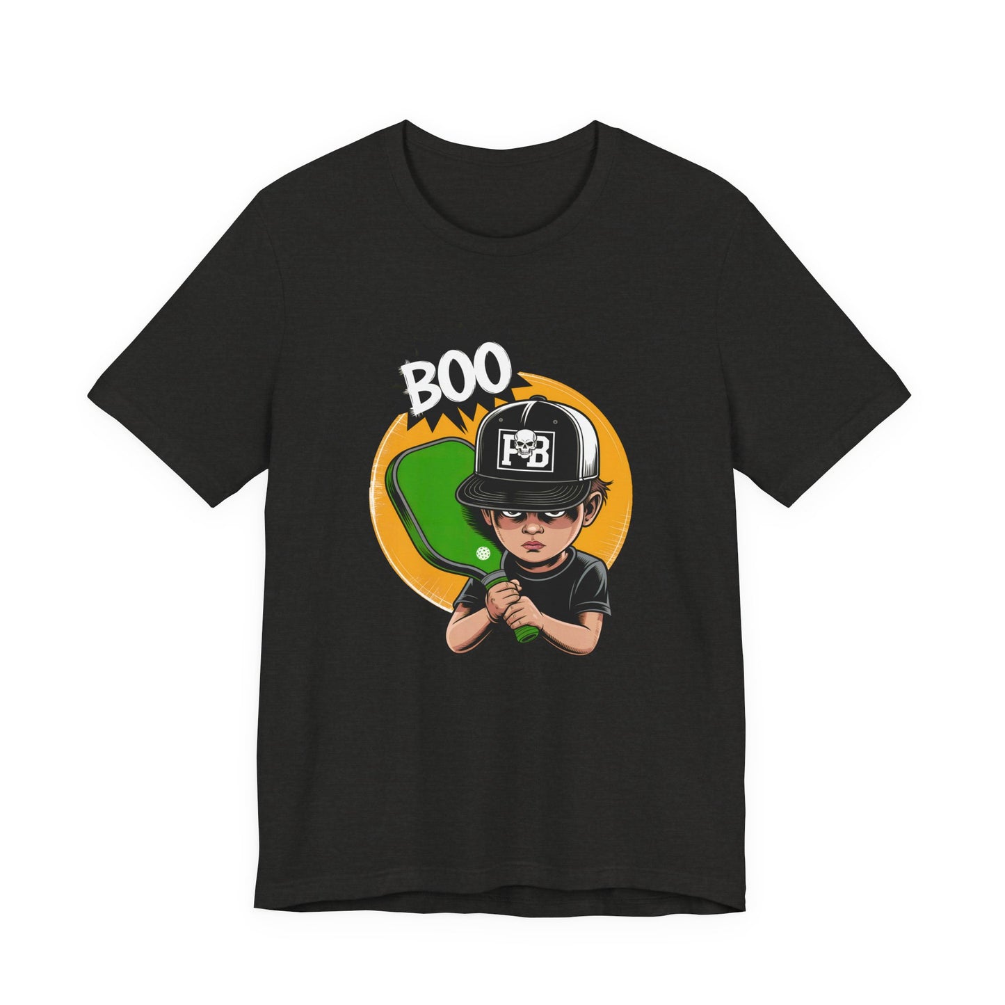 Boo Boy Skull with Pickleball Paddle