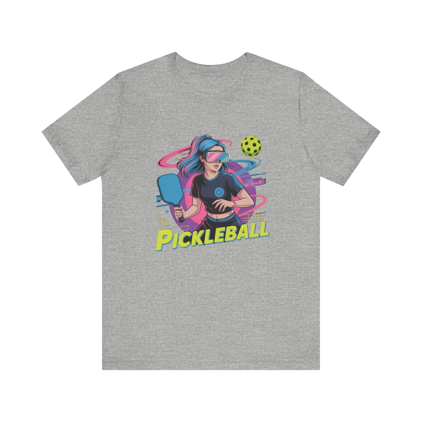 VR Pickleball Futuristic Girl with Neon