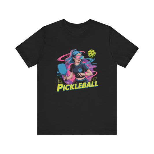 VR Pickleball Futuristic Girl with Neon