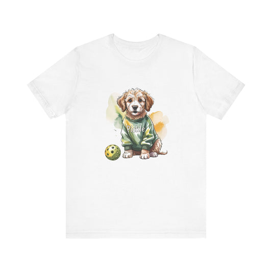 Pickleball Watercolor Pickle Puppy