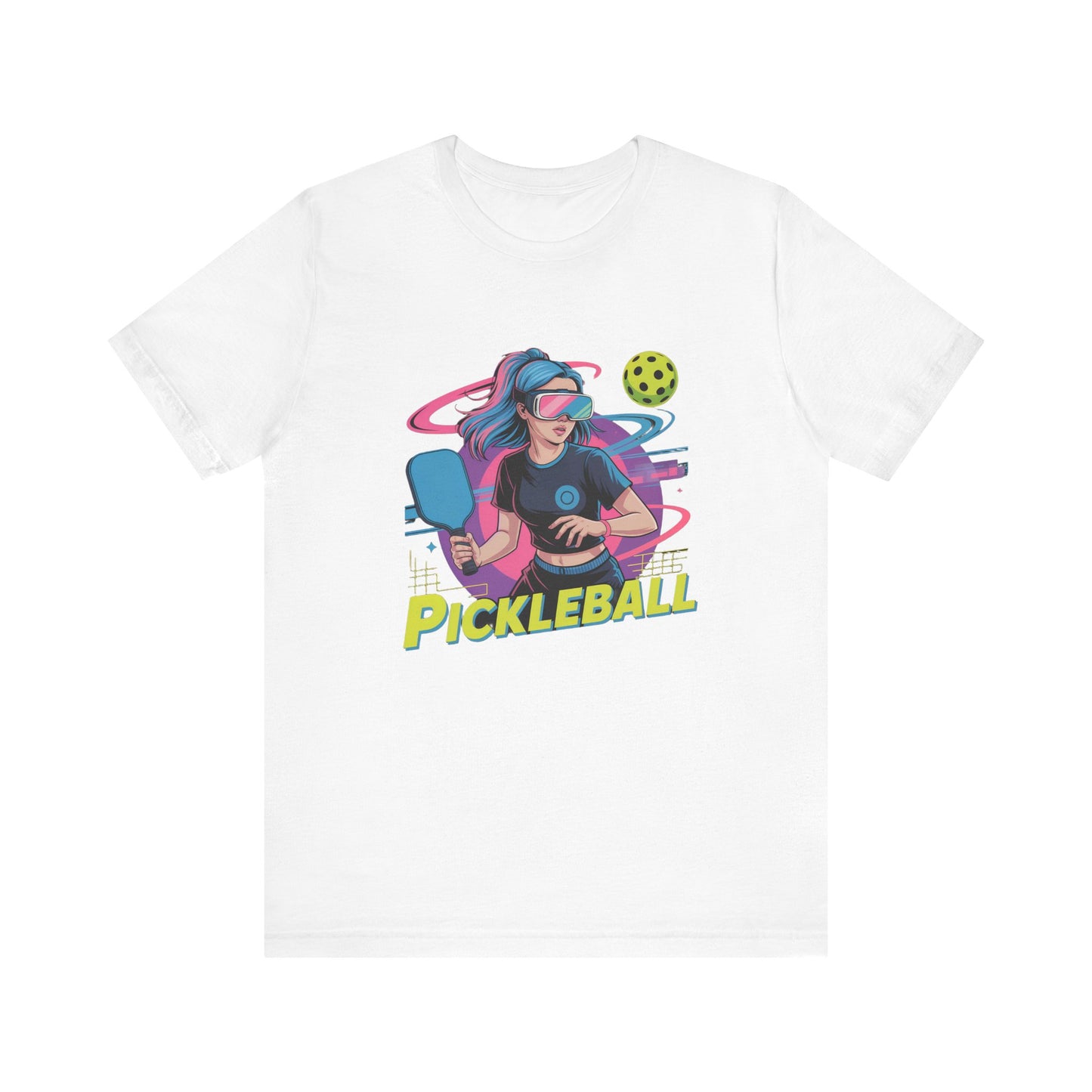 VR Pickleball Futuristic Girl with Neon