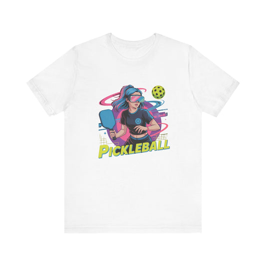VR Pickleball Futuristic Girl with Neon