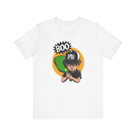 Boo Boy Skull with Pickleball Paddle