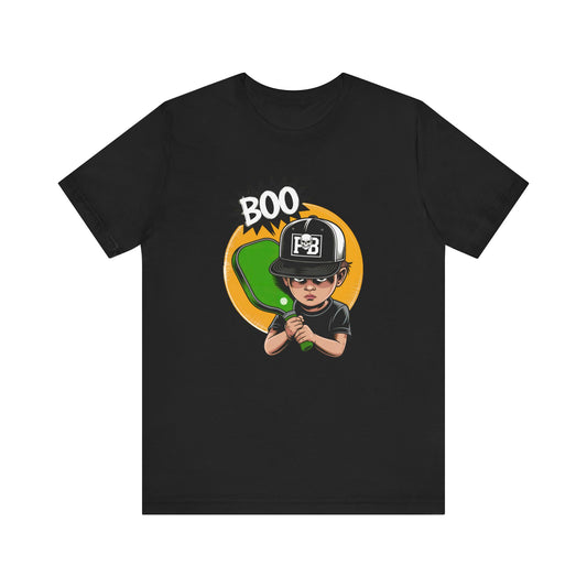 Boo Boy Skull with Pickleball Paddle