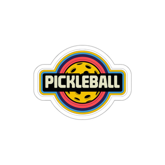 Retro Pickleball Sticker - Bold & Colorful 70s Vibes