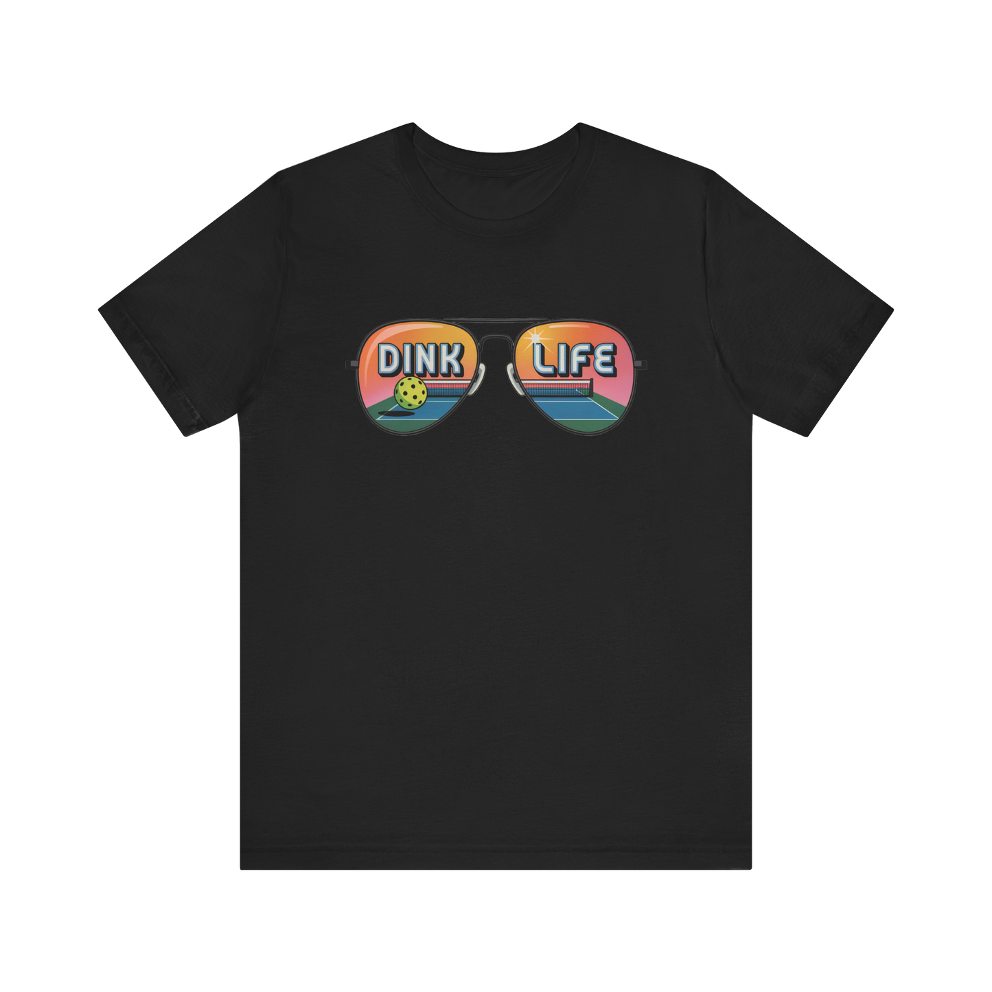 Dink Life Aviator Sunglasses Pickleball Shirt - Court Reflection