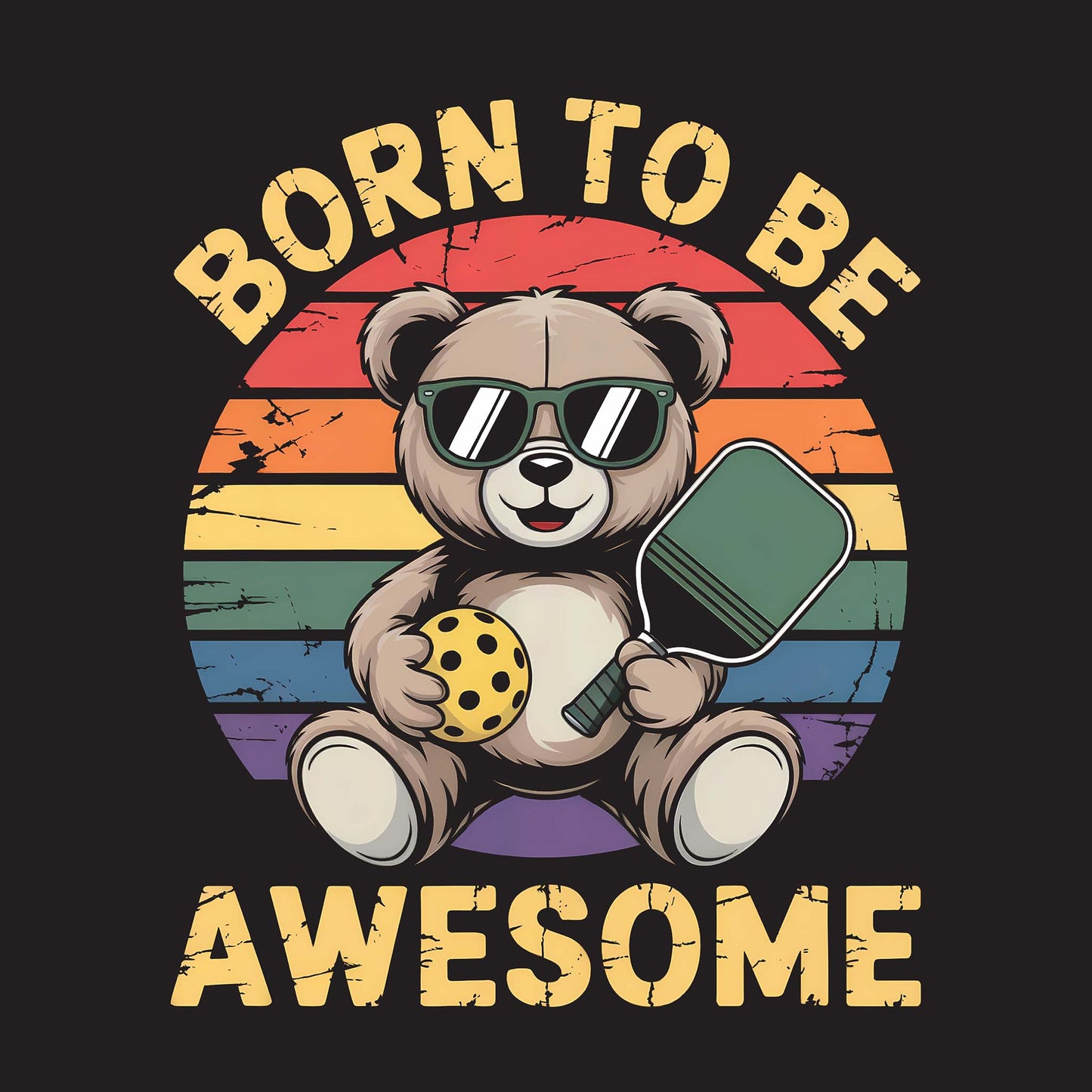 Born to Be Awesome - Pickleball Bear