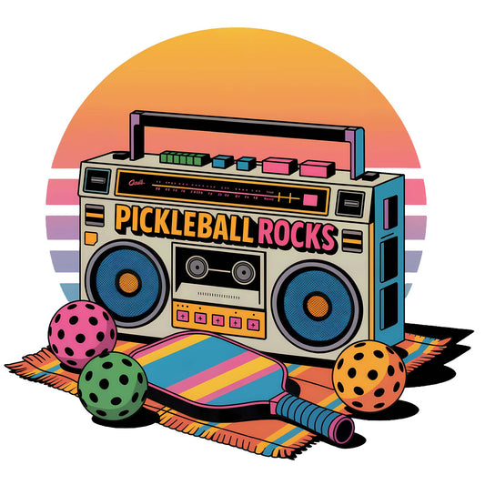 Pickleball Rocks Boombox at the Beach