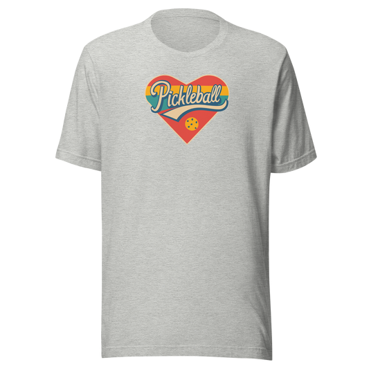 Pickleball Love Heart Retro Unisex t-shirt