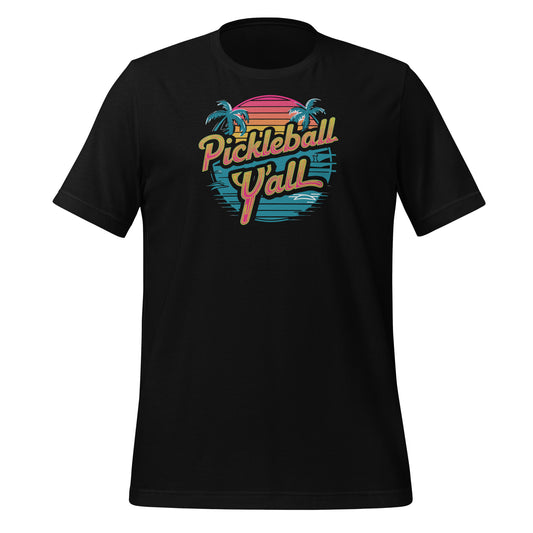 Pickleball Y'all Tee - Retro Sunset Vibes